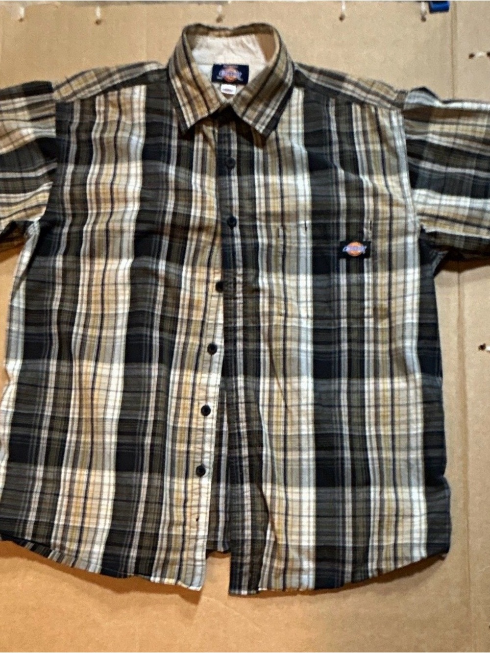 Dickies Plaid Short Sleeve Workwear Button Up Shirt
